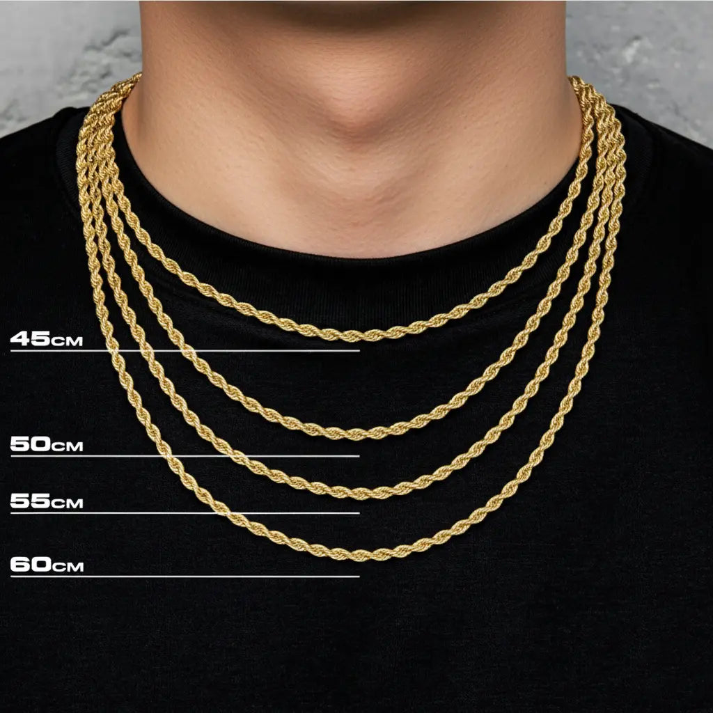 Twisted Rope Chain Gold Plated 3mm Lumièren